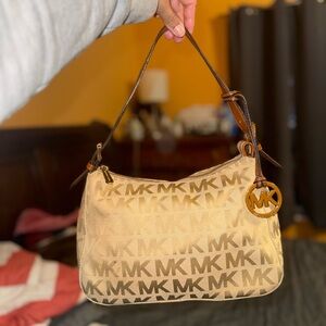 Michael Kors Tan Monogram Shoulder Bag